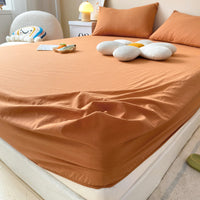 HKM-546963 Cream Style Washed Cotton Three-Piece Solid Bedspread Set in Multiple Sizes