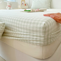 HKM-546963 Cream Style Washed Cotton Three-Piece Solid Bedspread Set in Multiple Sizes