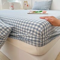 HKM-546963 Cream Style Washed Cotton Three-Piece Solid Bedspread Set in Multiple Sizes