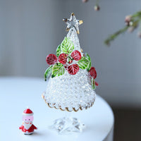 HKM-547091 Handmade Glass Red Flower Christmas Tree Decoration for Office Desk