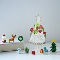 HKM-547091 Handmade Glass Red Flower Christmas Tree Decoration for Office Desk