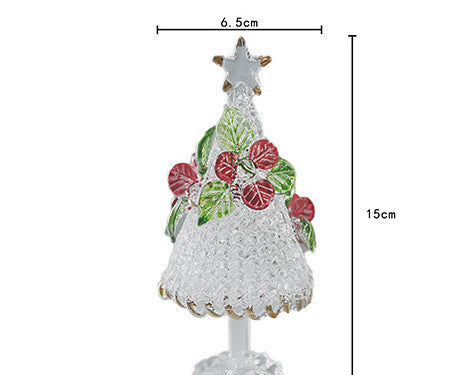 HKM-547091 Handmade Glass Red Flower Christmas Tree Decoration for Office Desk