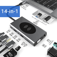 HKM-547155 4K Type-C Notebook Hub Docking Station with USB and Card Reader Support