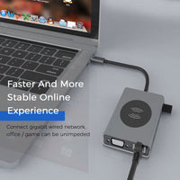 HKM-547155 4K Type-C Notebook Hub Docking Station with USB and Card Reader Support