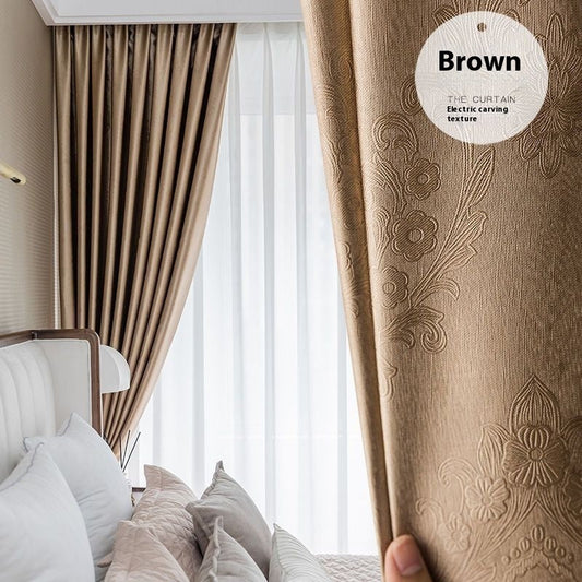 KTX-547347 Thickened Polyester Shading Curtain for Living Room and Balcony - Multiple Sizes Available