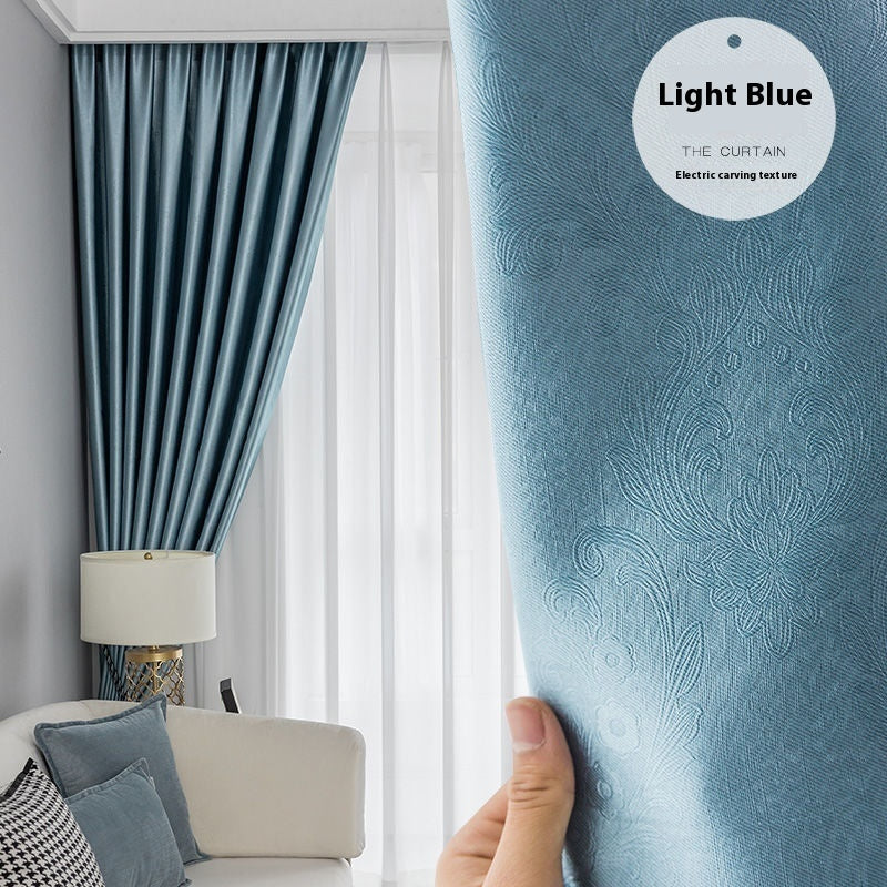 KTX-547347 Thickened Polyester Shading Curtain for Living Room and Balcony - Multiple Sizes Available