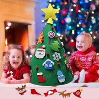 HKM-547411 Handmade Felt Christmas Tree Pendant for Kids - 3D DIY Puzzle Decor