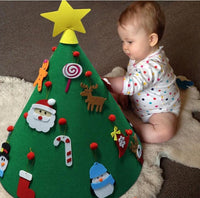 HKM-547411 Handmade Felt Christmas Tree Pendant for Kids - 3D DIY Puzzle Decor