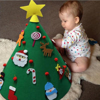 HKM-547411 Handmade Felt Christmas Tree Pendant for Kids - 3D DIY Puzzle Decor