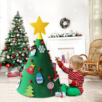 HKM-547411 Handmade Felt Christmas Tree Pendant for Kids - 3D DIY Puzzle Decor
