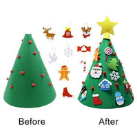 HKM-547411 Handmade Felt Christmas Tree Pendant for Kids - 3D DIY Puzzle Decor