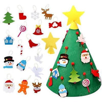HKM-547411 Handmade Felt Christmas Tree Pendant for Kids - 3D DIY Puzzle Decor