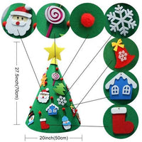 HKM-547411 Handmade Felt Christmas Tree Pendant for Kids - 3D DIY Puzzle Decor