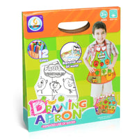 HKM-547603 Reusable Drawing Apron for Kids with 12 Color Pens - Perfect for Early Childhood Art Activities