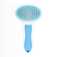 HKM-547731 Self-Cleaning Cat Comb with Fine Needle Stainless Steel - Compact and Ergonomic Design, Blue/Pink/Grey Options