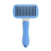 HKM-547731 Self-Cleaning Cat Comb with Fine Needle Stainless Steel - Compact and Ergonomic Design, Blue/Pink/Grey Options