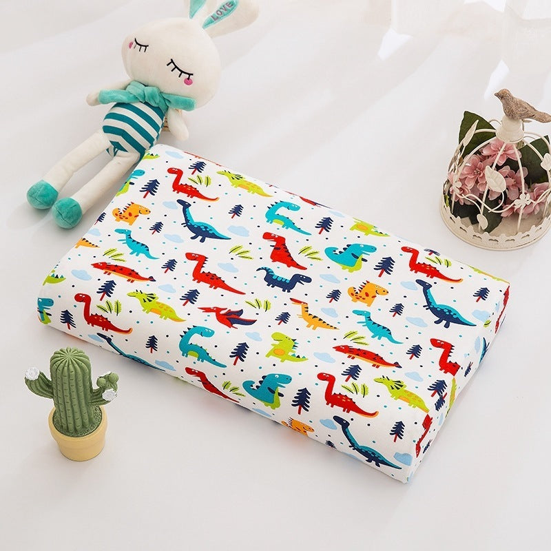 HKM-547795 Natural Latex Neck Pillow for Students and Kids - Soft Cotton Cover, 6cm Height, Fun Designs