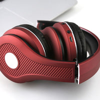 HKM-547859 Bluetooth Headset with Metallic Finish - Stereo Sound, Voice Control, Call Function, FM/SD Card Support, 10m Range, Dual Ear, V5.0, 5-6 Hours Battery Life, Available in Black, Red, Blue, Gold