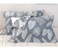 HKM-548115 Nordic Style Cotton Pillow Towels in Leaf Patterns - Available in Yellow and Blue