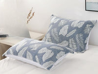 HKM-548115 Nordic Style Cotton Pillow Towels in Leaf Patterns - Available in Yellow and Blue