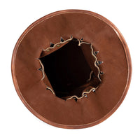 HKM-548243 Vintage Steampunk Top Hat in Brown PU Leather for Adults