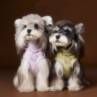 HKM-548435 Double-Sided Striped Lace Sleeveless Tank Top for Pets in Purple, Green, Beige - Casual Style, Various Sizes Available