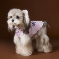 HKM-548435 Double-Sided Striped Lace Sleeveless Tank Top for Pets in Purple, Green, Beige - Casual Style, Various Sizes Available