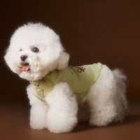 HKM-548435 Double-Sided Striped Lace Sleeveless Tank Top for Pets in Purple, Green, Beige - Casual Style, Various Sizes Available