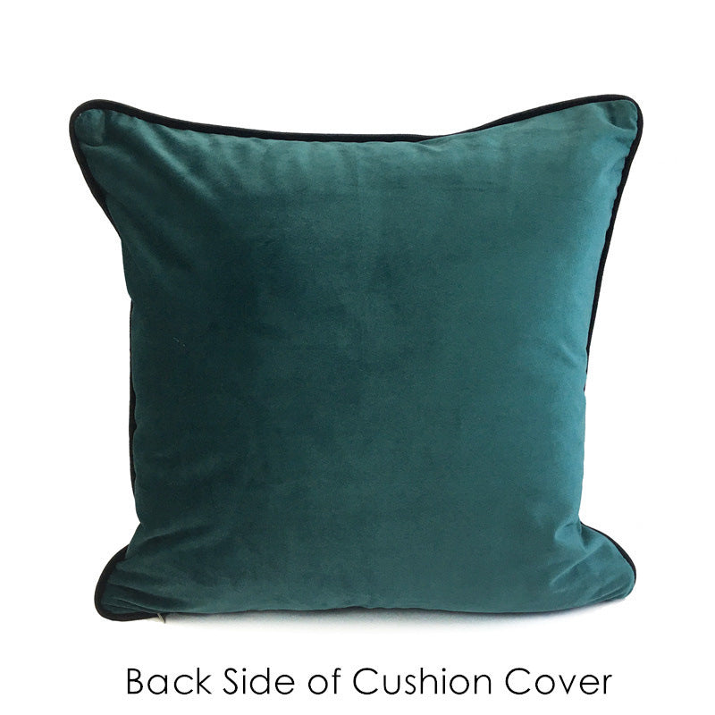 HKM-548499 Dark Green 100% Polyester Flannel Cushion Cover 45x45cm for Sofa and Chair