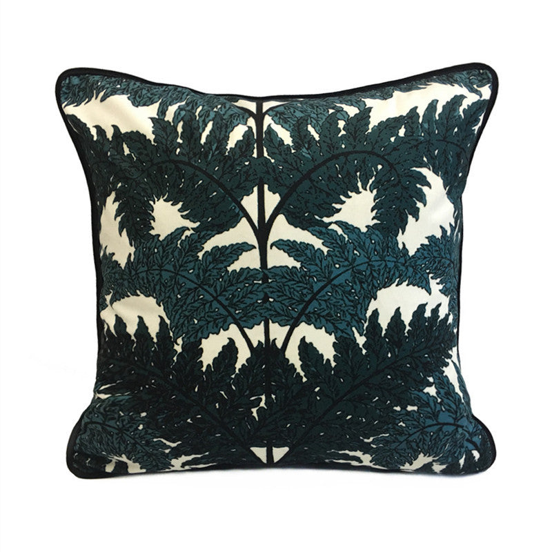 HKM-548499 Dark Green 100% Polyester Flannel Cushion Cover 45x45cm for Sofa and Chair