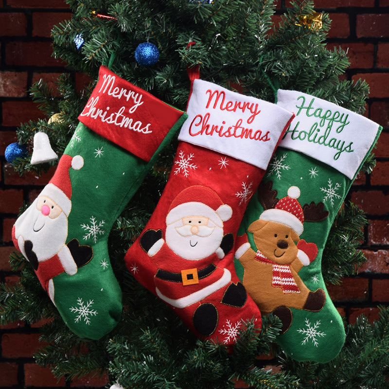 HKM-548563 Christmas Stocking Pendant in Non-Woven Fabric for Holiday Decor