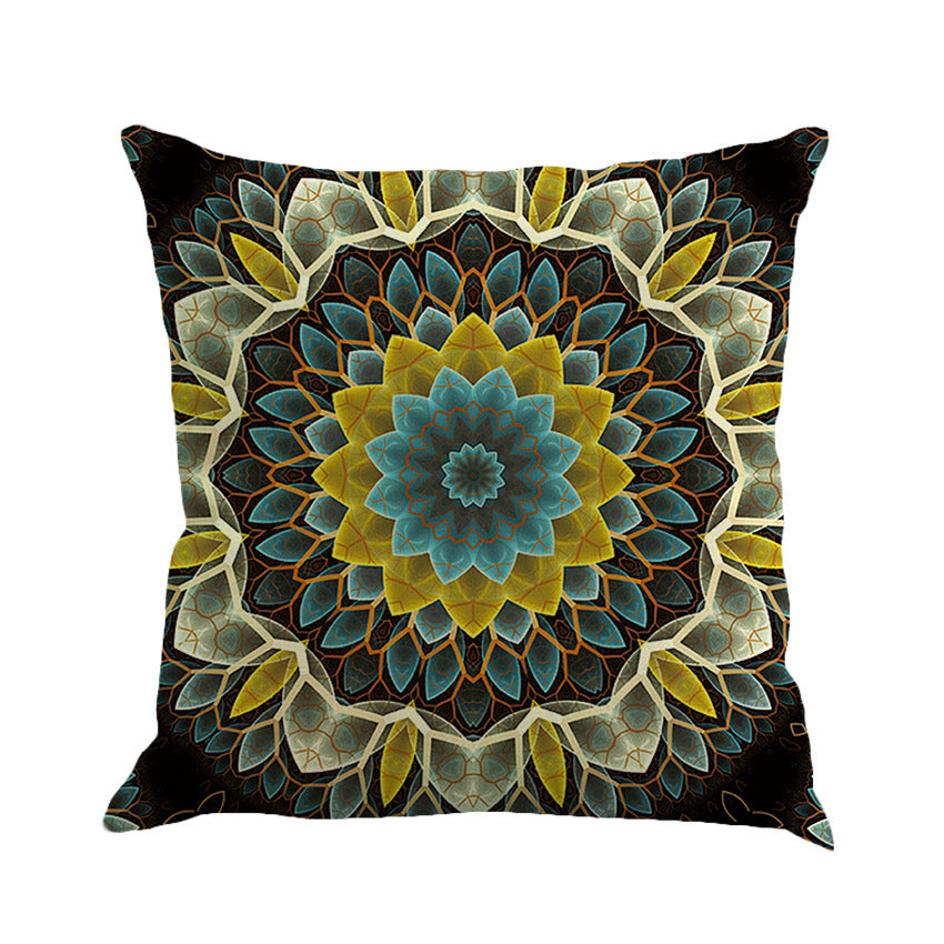 KTX-548627 Beach Bohemian Geometric Linen Cushion Cover - 45x45cm