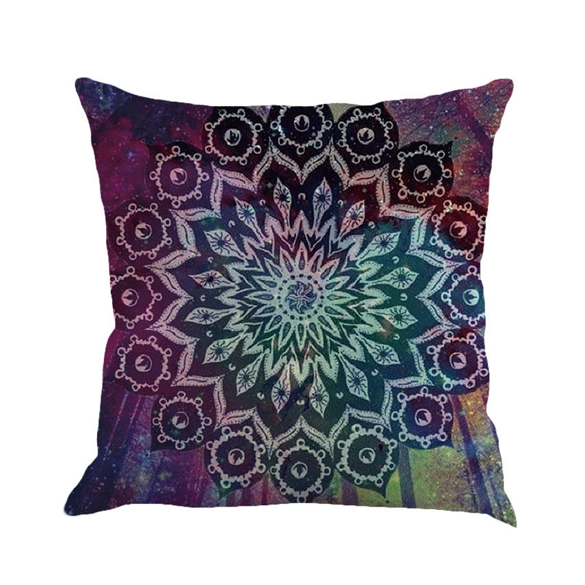 KTX-548627 Beach Bohemian Geometric Linen Cushion Cover - 45x45cm