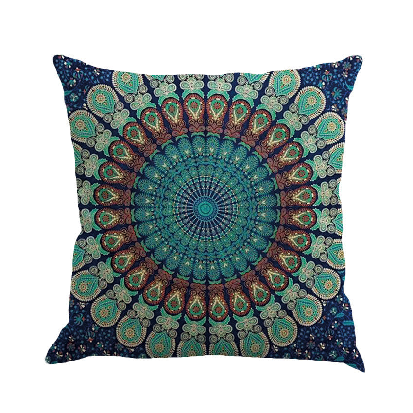 KTX-548627 Beach Bohemian Geometric Linen Cushion Cover - 45x45cm