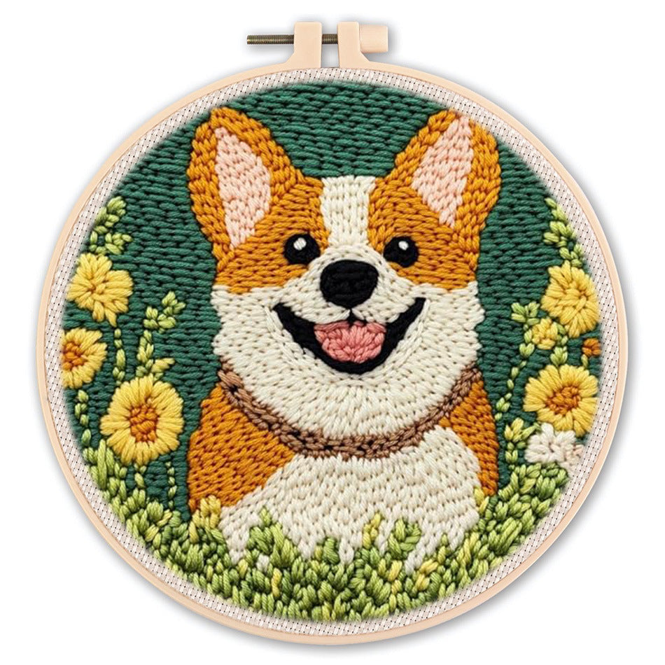 KTX-548627 Handmade DIY Poke Embroidery Kit - 20cm Material Package for Living Room, Bedroom & Kids' Room