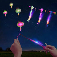 HKM-548755 Custom Foam Flying Toy Set with LED Light Finger Rockets for Outdoor Fun
