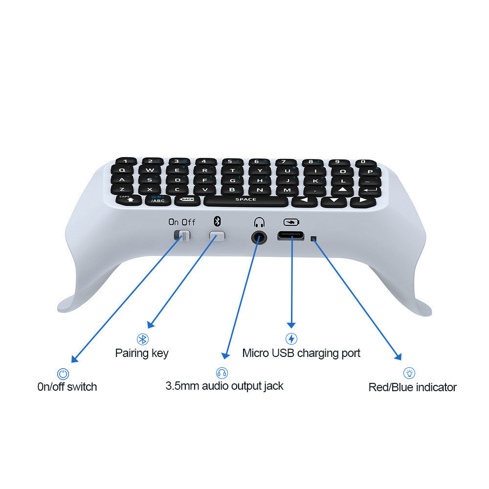 HKM-548819 Compact Wireless Bluetooth Keyboard for PS4 with Voice Chat Functionality - Lightweight ABS Design