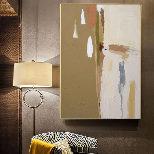 KTX-548883 Handmade Abstract Oil Painting Canvas Wall Art in Morandi Colors for Home Decor