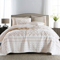HKM-548947 Cotton Solid Color Three-Piece Bedding Set, 230x250cm with Pillowcases