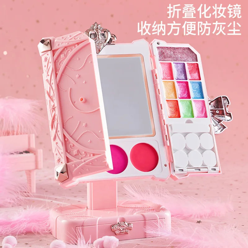 HKM-548947 Kids Washable Light Music Makeup Box with Accessories - Perfect Birthday Gift for Ages 3-8