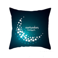 HKM-549011 Peach Skin Pillowcase – Soft Chemical Fiber Cushion Cover in National Style, Ramadan Pattern, 45x45cm