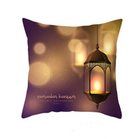 HKM-549011 Peach Skin Pillowcase – Soft Chemical Fiber Cushion Cover in National Style, Ramadan Pattern, 45x45cm
