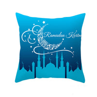 HKM-549011 Peach Skin Pillowcase – Soft Chemical Fiber Cushion Cover in National Style, Ramadan Pattern, 45x45cm