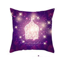 HKM-549011 Peach Skin Pillowcase – Soft Chemical Fiber Cushion Cover in National Style, Ramadan Pattern, 45x45cm