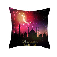 HKM-549011 Peach Skin Pillowcase – Soft Chemical Fiber Cushion Cover in National Style, Ramadan Pattern, 45x45cm