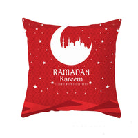 HKM-549011 Peach Skin Pillowcase – Soft Chemical Fiber Cushion Cover in National Style, Ramadan Pattern, 45x45cm