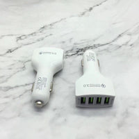 HKM-549139 4-Port QC3.0 Fast Charge USB Car Charger for Mobile Devices - 12V-24V Input