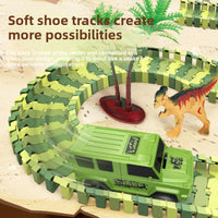 HKM-549203 Electric Track Car Set - Flexible DIY Assembly Track for Mini Trains and Cars, Unisex Educational Toy for Ages 5 and Up