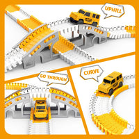 HKM-549203 Electric Track Car Set - Flexible DIY Assembly Track for Mini Trains and Cars, Unisex Educational Toy for Ages 5 and Up