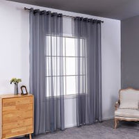 HKM-549651 Cotton and Linen Black Vertical Curtain for Modern Spaces, 150x250 cm